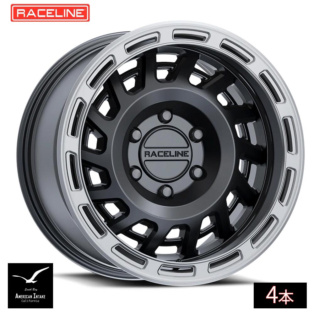 Raceline Wheels レースライン ホイール 957BS HALO | SATIN BLACK W/SILVER RING ( 4本 )|American-Intake