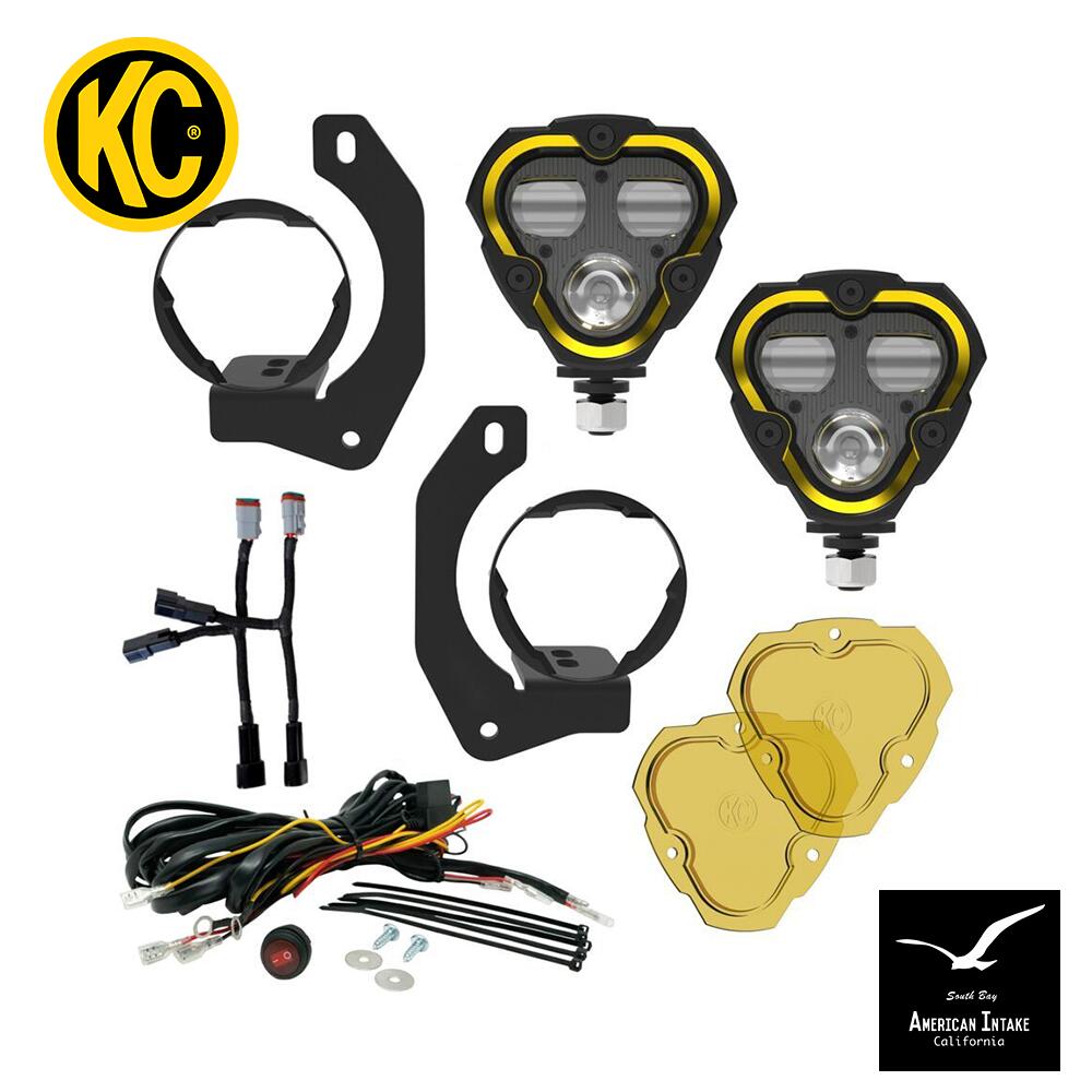 KC HiLiTES FLEX ERA 3 デュアルモード SAEフォグ LEDライトキット (JK/JL/JT スチールバンパー用)｜American-Intake