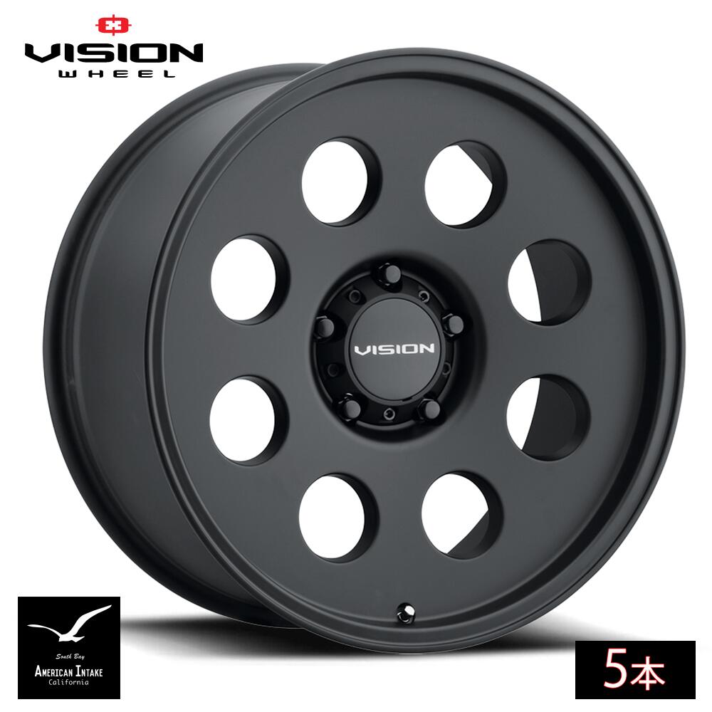 Vision Wheel ビジョンホイール 56 Midway | Satin Black 4穴 5穴 ( 5本 )|American-Intake