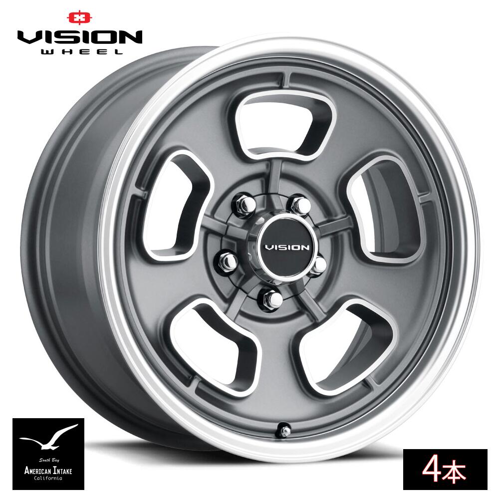 Vision Wheel ビジョンホイール 148 Shift | Satin Grey Machined Face/Lip ( 4本 )|American-Intake