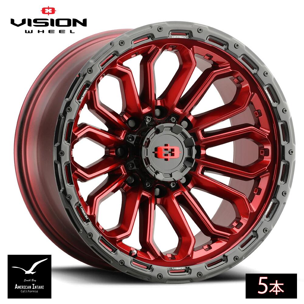Vision Wheel ビジョンホイール 405 Korupt | Gloss Red w/Gloss Black Lip ( 5本 )｜American-Intake