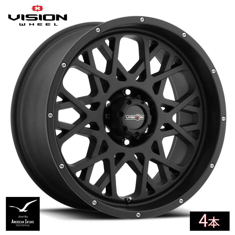 Vision Wheel ビジョンホイール 412 Rocker | Satin Black ( 4本 )｜American-Intake