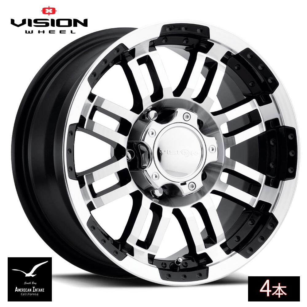 【楽天市場】Vision Wheel ビジョンホイール 375 Warrior | Gloss Black Machined Face ( 4 ...