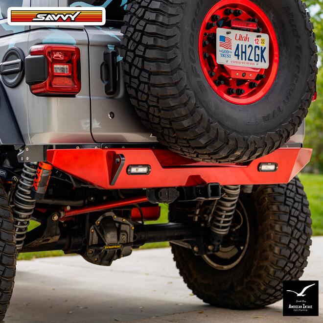 SAVVY OFFROAD サヴィーオフロード クローラー ライト アルミニウム リアバンパー JL ラングラー｜American-Intake