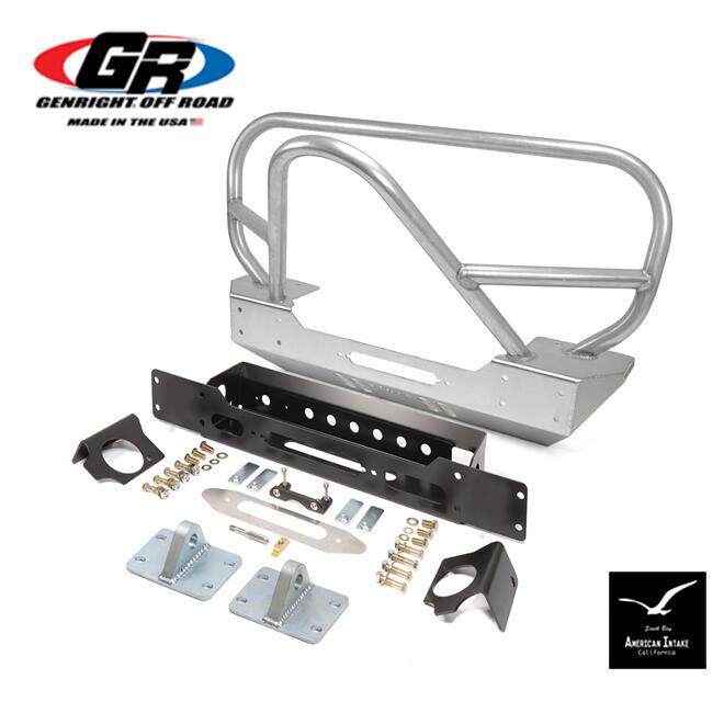 Genright OFF ROAD ジェンライトオフロード ロープロファイルウィンチガード アルミニウムフロントバンパー JKラングラー｜American-Intake
