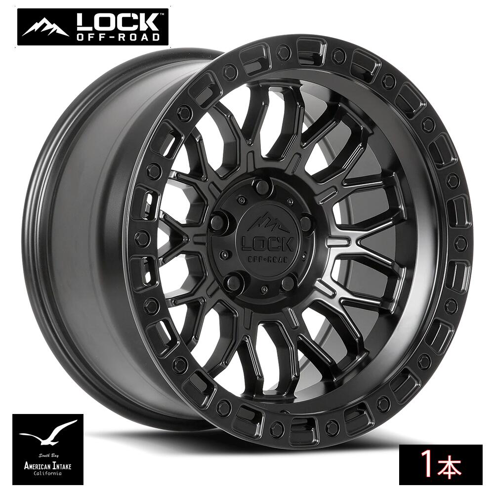 Lock Off Road Wheels ロックオフロード ホイール COMBAT | Matte Black w/ Matte Black Ring ( 1本 )|American-Intake