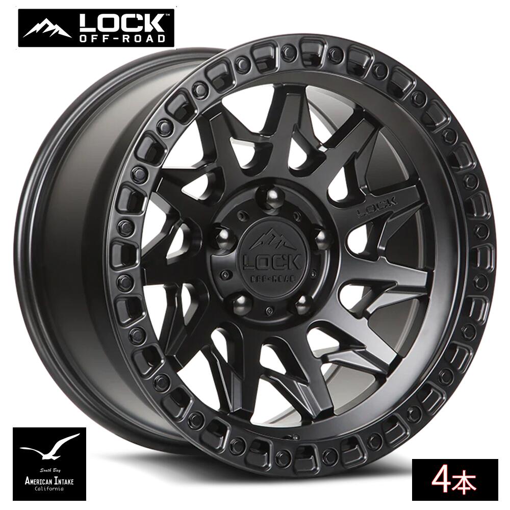 Lock Off Road Wheels ロックオフロード ホイール LUNATIC | Matte Black w/ Matte Black Ring ( 4本 )｜American-Intake