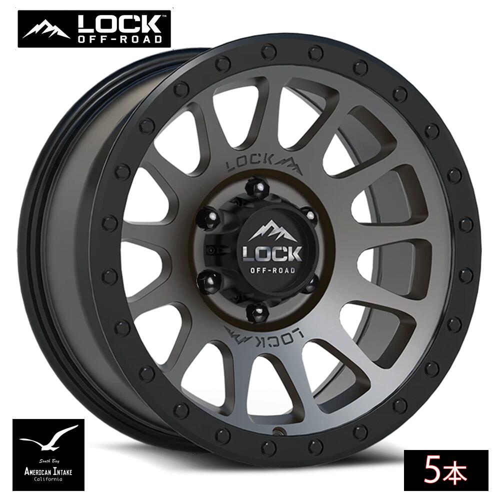 Lock Off Road Wheels ロックオフロード ホイール YOSEMITE | Matte Gray w/ Matte Black Ring ( 5本 )｜American-Intake