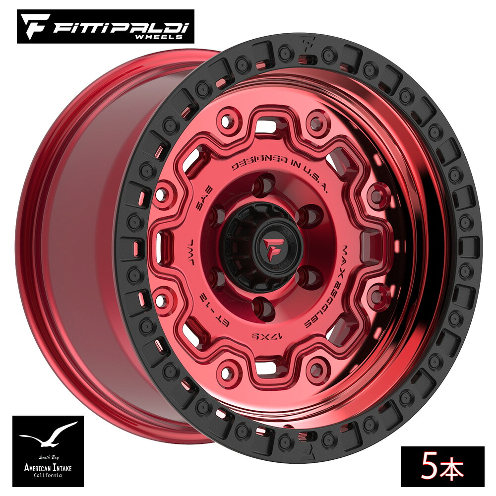 Fittipaldi Off Road FT100RTB | GLOSS RED WITH MACHINED FACE, RED TINT, AND SATIN BLACK LIP ( 5本 )|American-Intake