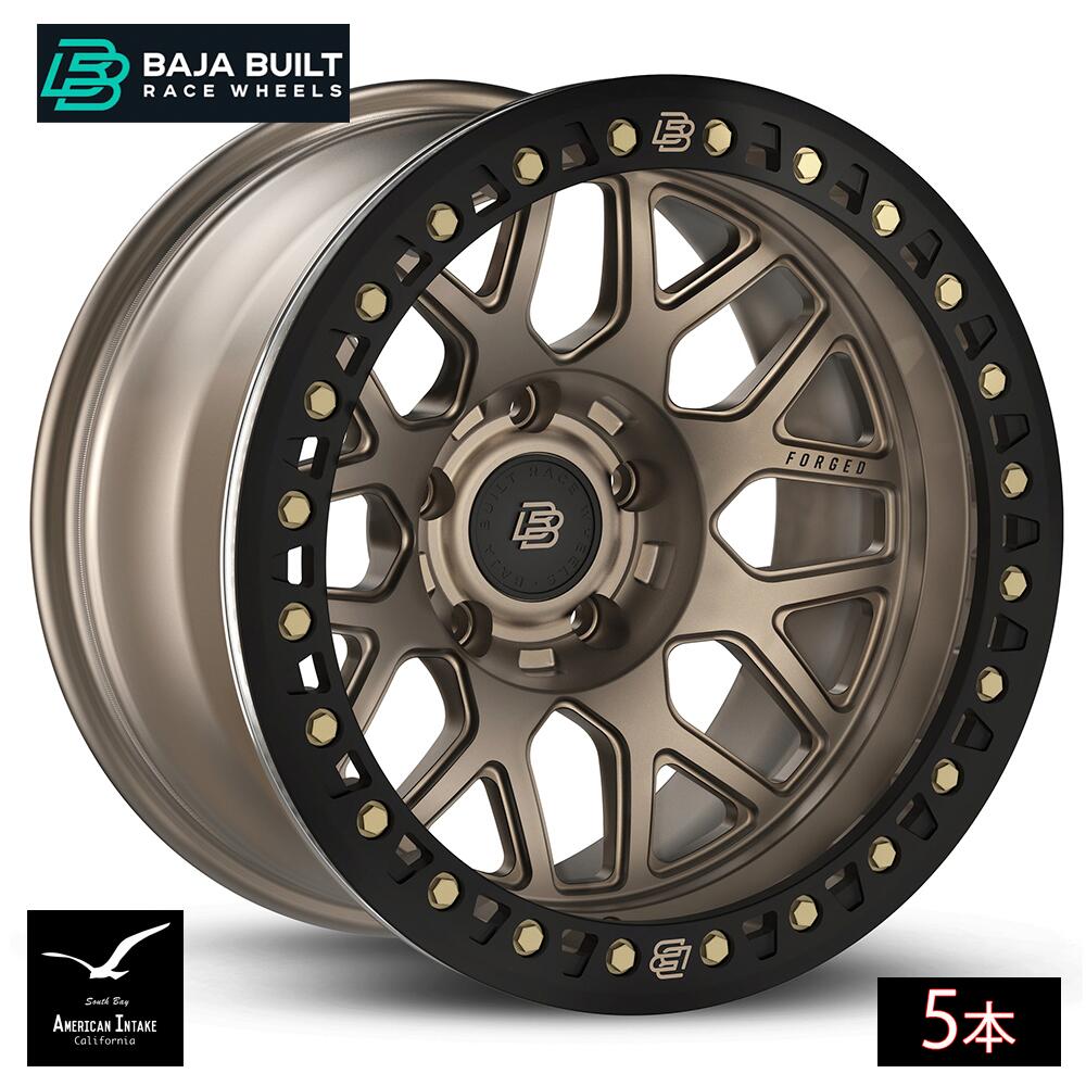 Baja Built バハビルト Lite Brite Outlaw Forged Beadlock | Satin Bronze (black ring & bronze bolts) フォージド鍛造ホイール ( 5本 )｜American-Intake