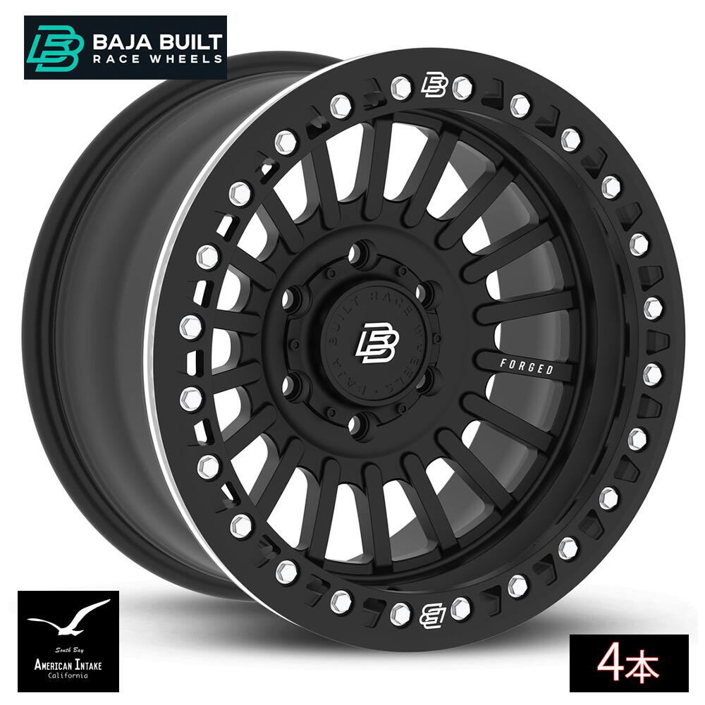Baja Built バハビルト Maverick Forged Beadlock | Matt Black (black ring & aluminum bolts) フォージド鍛造ホイール ( 4本 )｜American-Intake