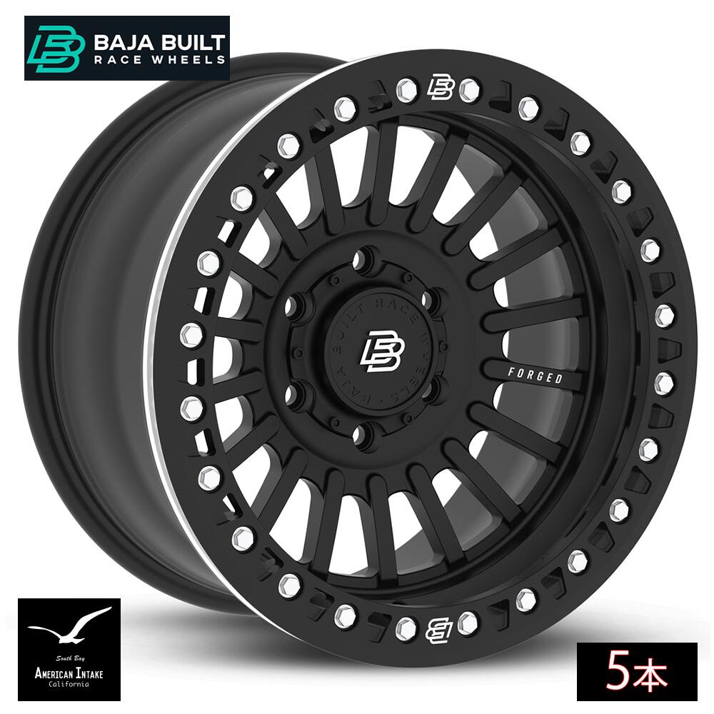 Baja Built バハビルト Maverick Forged Beadlock | Matt Black (black ring & aluminum bolts) フォージド鍛造ホイール ( 5本 )｜American-Intake