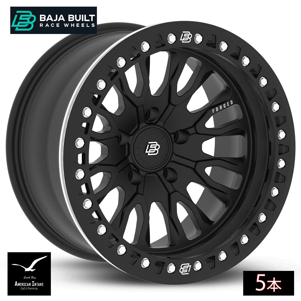 Baja Built バハビルト Renegade Forged Beadlock | Matt Black (black ring & aluminum bolts) フォージド鍛造ホイール ( 5本 )|American-Intake