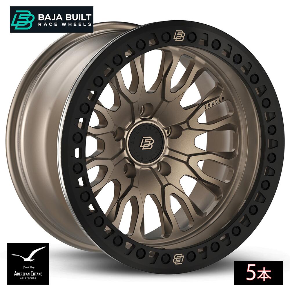 Baja Built バハビルト Renegade Forged Beadlock | Satin Bronze (black ring & black bolts) フォージド鍛造ホイール ( 5本 )｜American-Intake 370,665円