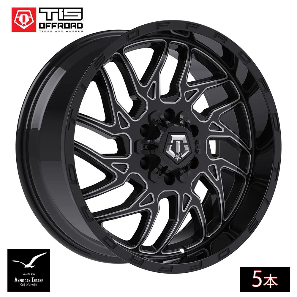 TIS Offroad Wheels TIS オフロード ホイール 544BM 2.0 | GLOSS BLACK WITH CNC MILLED ACCENTS - Black Lip Text ( 5本 )|American-Intake