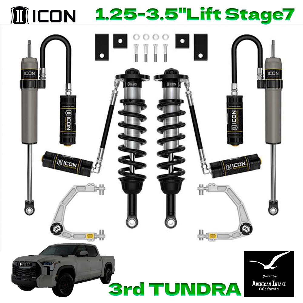 ICON VEHICLE DINAMICS 3rdタンドラ リフトキット｜1.25-3.5" Stage 7｜2.5 Suspension System (Billet) K53197｜American-Intake
