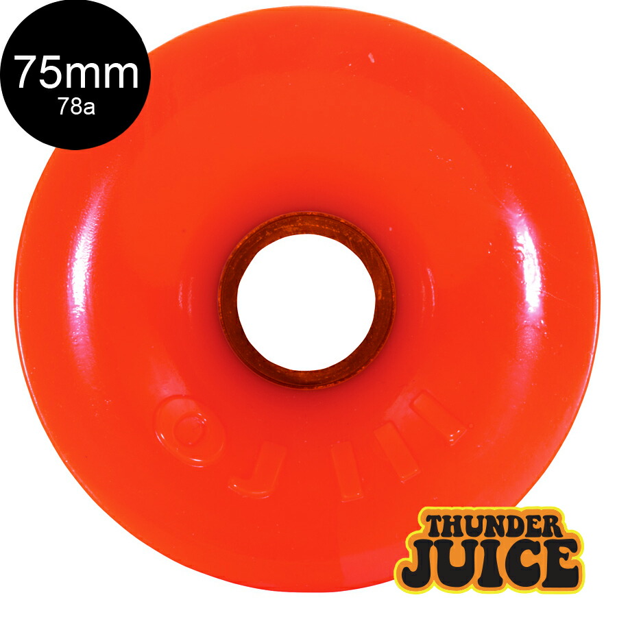 オージェイウィール OJ WHEELS75粍 THUNDER JUICE 78A WHEELS ORANGEソフトウィール(4個仕掛ける)クルーザー サンダージュース オレンジ色 滑るゲーム盤 スケボー sk8 skateboard タイア 巻き 拷問台 森閑とした 手っ取り早い【2109】 スケートボード-パーツ-ウィール