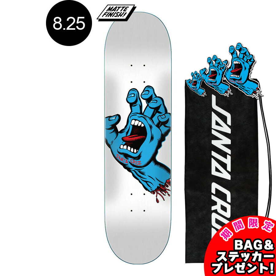 ずっと気になってた オススメ DECKスクリーミングハンド HAND SCREAMING WHITE SANTA sk8 初心者 デッキ TEAM  ストリート 8.25 CRUZ skateboard スケートボード サンタクルーズスケボー 板 定番 スケートボード・インラインスケート