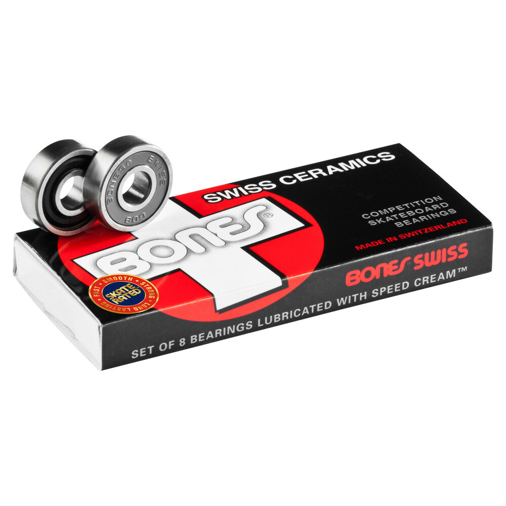 ボーンズ ベアリング BONES BEARINGSSwiss Ceramics Bearings(8pack)スケートボード スケボー sk8 skateboard｜American Street Style