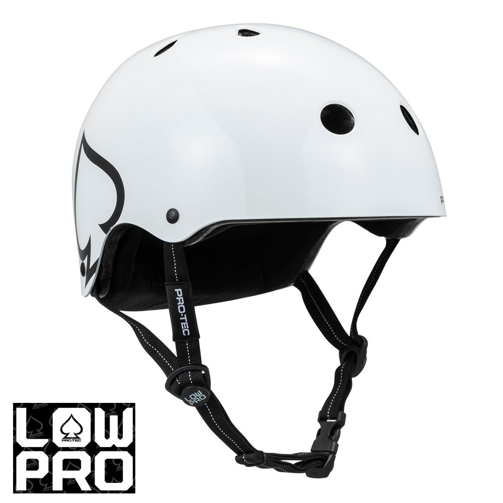 労働者階級テック PRO-TECLOW PRO CERTIFIED GLOSS WHITE安全帽 置き目労働者階級 グロス白いこと プロテクター 成年者用 白 PROTEC 滑るゲーム盤 スケボー sk8 skateboard BMX インライン【2502】