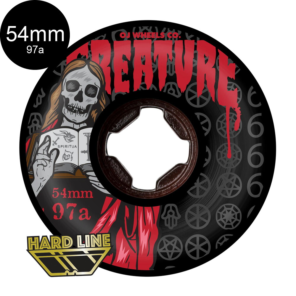 オージェイウィール OJ WHEELS 54mm THE BOOK OF OJ BLOODSUCKER HARDLINE BLACK 97A WHEELS ハードウィール 4個セット スケートボード ハードライン スケボー sk8 skateboard タイヤ トリック スライド【2508】
