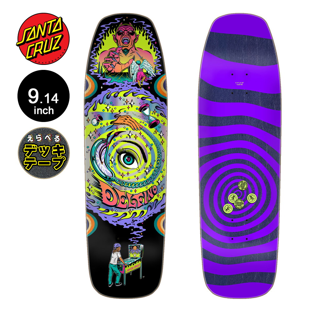 サンタクルーズ SANTA CRUZスケボー デッキ 9.14 DELFINO PINBALL VISION PRO DECKファビアナ・デルフィノ プロモデル 板 スケートボード ストリート sk8 skateboard 板【2606】｜American Street Style