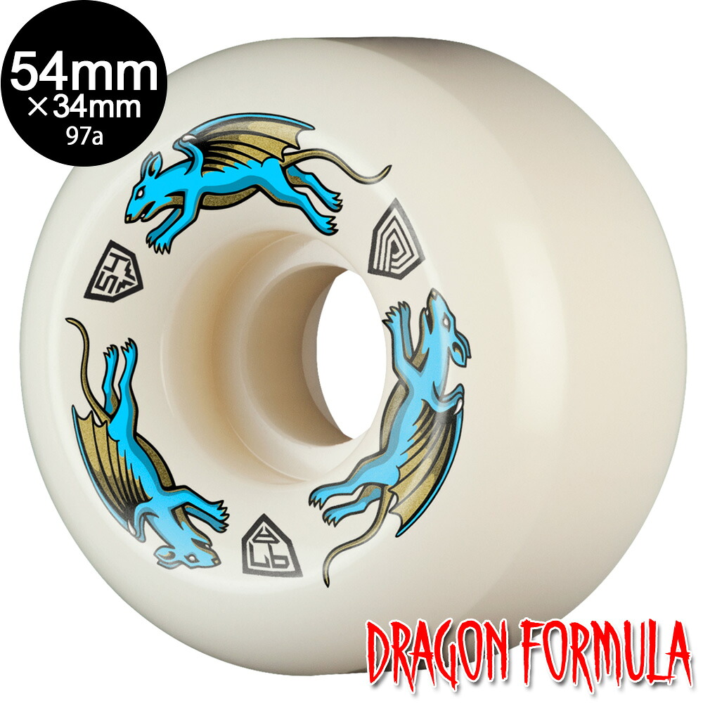 パウエル・ペラルタ POWELL PERALTA54粍 x 34粍 V6 NANO RATS DRAGON FORMULA BLUE 97A WHEELハードウィール (4個書き割り) 火竜範式 ナノ・鼠 滑るゲーム盤 スケボー sk8 skateboard タイア 巻き 拷問台 手っとり早い【2409】