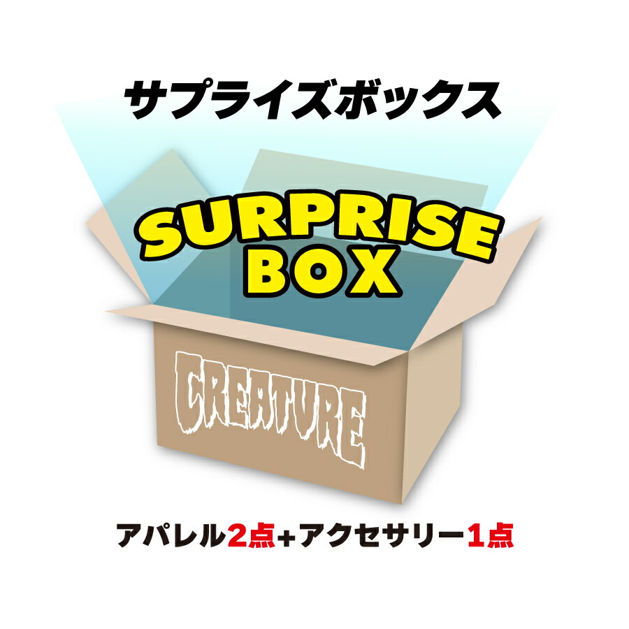 【数量限定福箱】【代引き 同梱 返品 キャンセル不可】 クリーチャー CREATURE SURPRISE BOX サプライズボックス 福袋 アパレル パーカー Tシャツ キャップ アクセサリー スケートボード スケボー ストリート ファッション