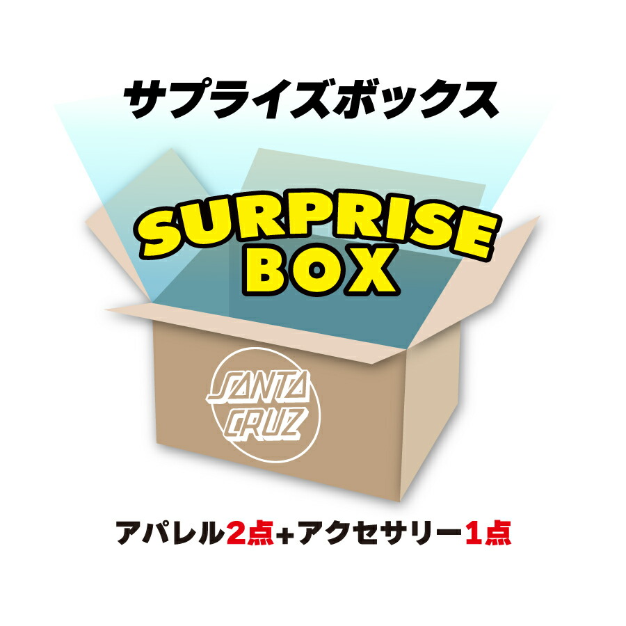 【数量限定福箱】【代引き 同梱 返品 キャンセル不可】 サンタクルーズ SANTA CRUZ SURPRISE BOX サプライズボックス 福袋 アパレル パーカー Tシャツ キャップ アクセサリー スケートボード スケボー ストリート ファッション