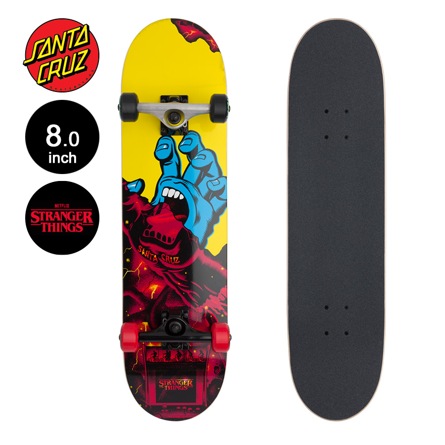 Santa Cruz サンタクルーズ8 0in X 31 25in Stranger Things Screaming Hand Sk8 Completeコンプリート 完成組立品 スケートボード ストレンジャー シングス コラボ エントリーモデル 初心者 おすすめ 初めて スケボー ストリート Sk8 Skateboard 破格値下げ