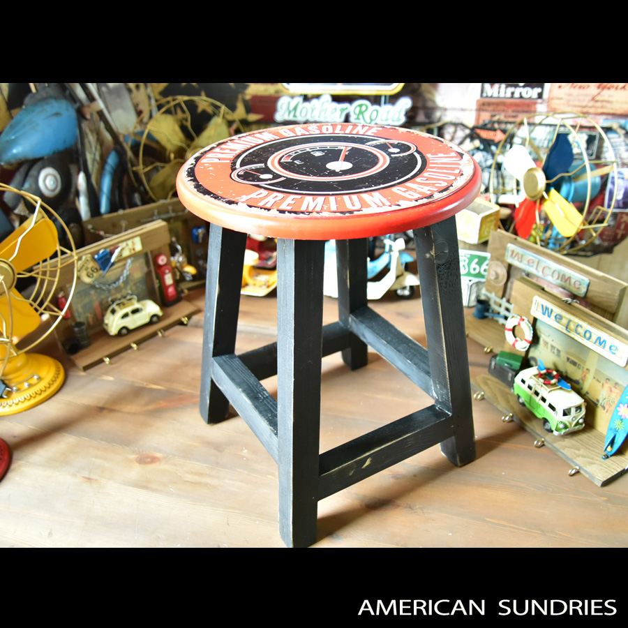 American Miscellaneous Goods American Furniture Chair Casual Kids Chair Damage Painting Vintage Style Military Interior Nostalgic Damage Processing