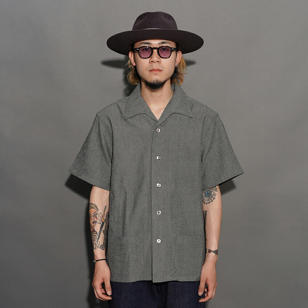 BLACK SIGN 黒いこと表われ / 「Albatross Habana Shirt / Rat Gray」アルバトロスハバナシャツ / BSSL-26107 / MEN\u0027S メンズ /  プルオーバー / 半袖 / 無地 / 心地よい / アメカジ