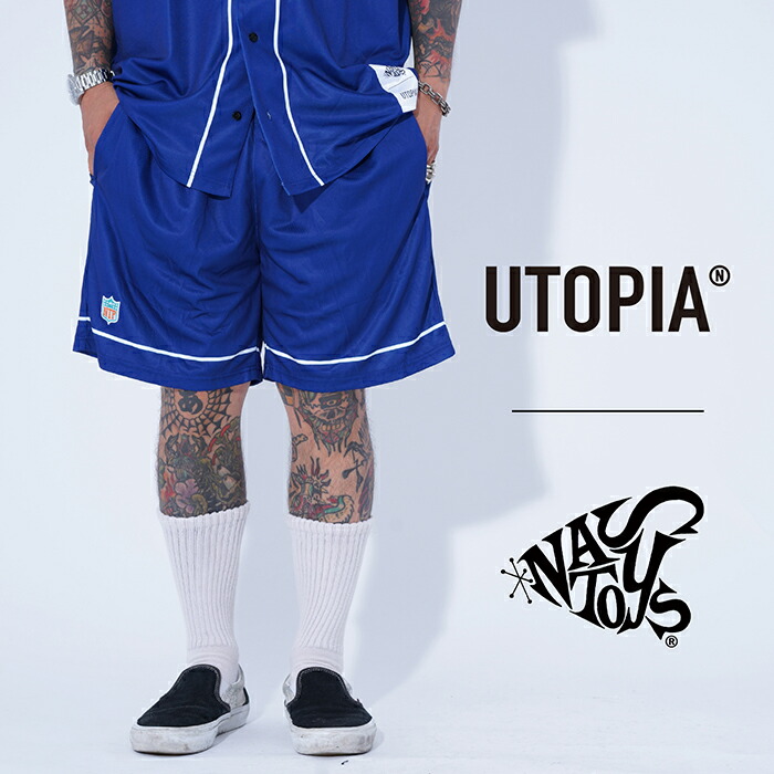 【LIMITED ITEM】UTOPIA&times;NASTOYS「Nastopias SHORTS / NAVY」ショートパンツ / MEN'S メンズ / パンツ / セットアップ / カジュアル / ストリート / アメカジ / 限定｜AMERICAN WANNABE