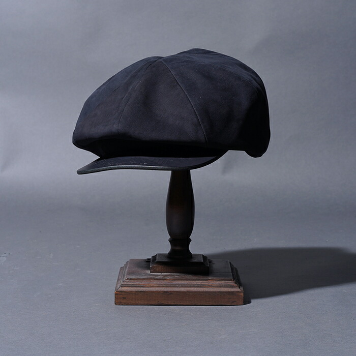 【美品】トロフィークロージング　キャスケット　ベレー帽　チノ　レザー　ブラック 美品】トロフィークロージング キャスケット ベレー帽 チノ