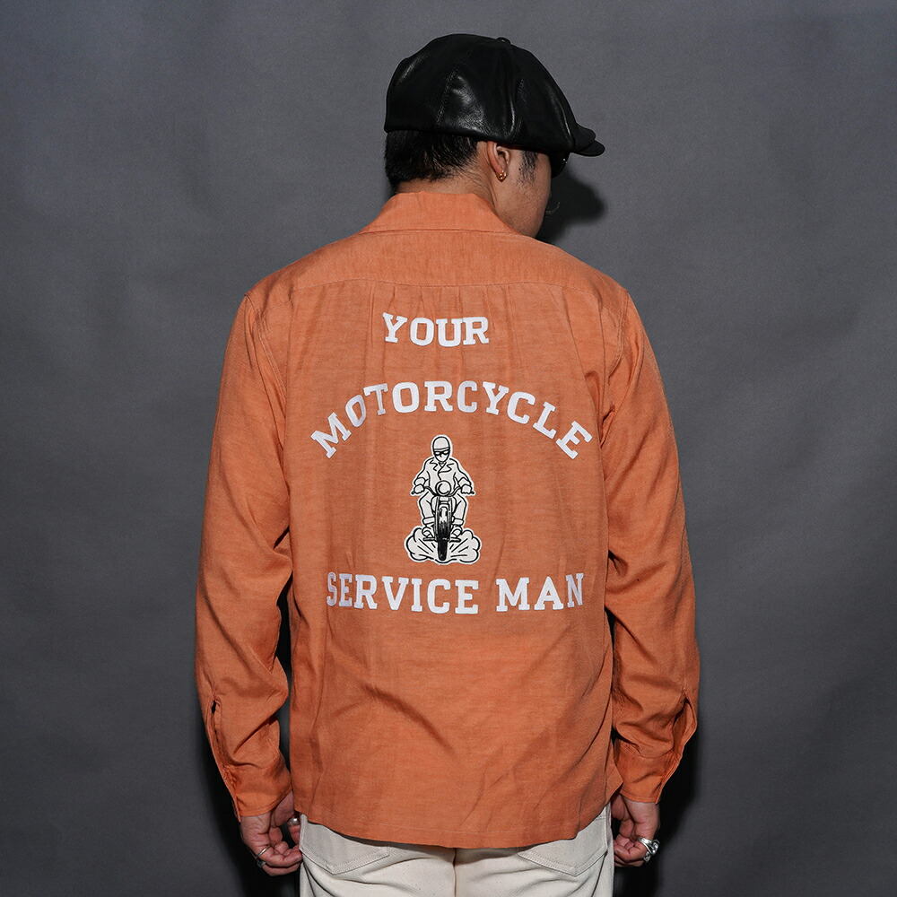 OLD CROW オールドクロー「MC SERVICEMAN - L/S WORK SHIRTS / PINK」L/Sワークシャツ OC6106  MEN メンズ シャツ オリジナルレーヨンリネン 長袖