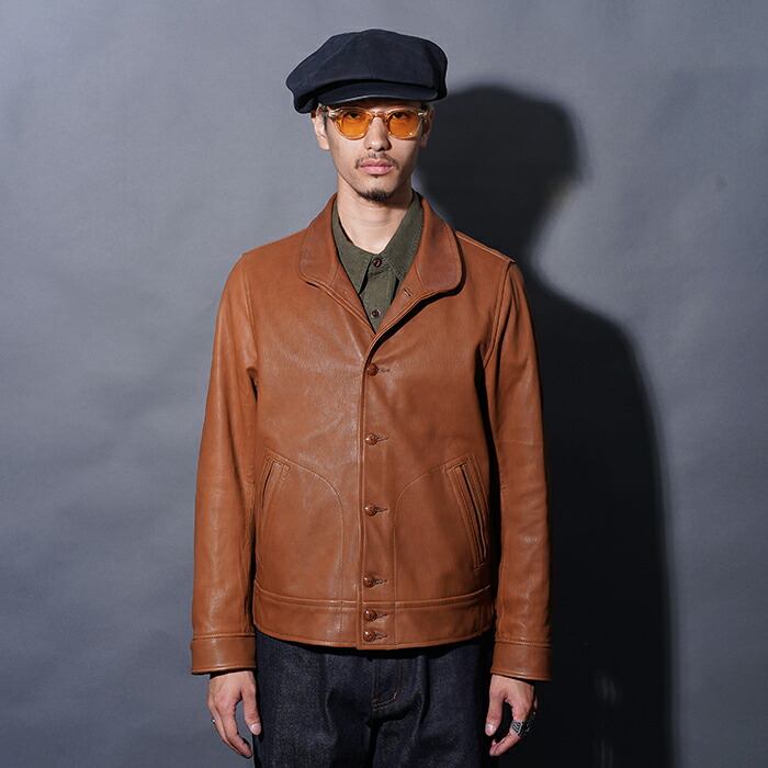 BY GLAD HAND バイグラッドハンド「GOODTHINK - COSSACK JACKET / BROWN」1930\u0027sレザーコサックジャケット BYGH5301 MEN\u0027S メンズ なめし革上衣 上衣 アウター 厚地の外套 本革 エゾシカ