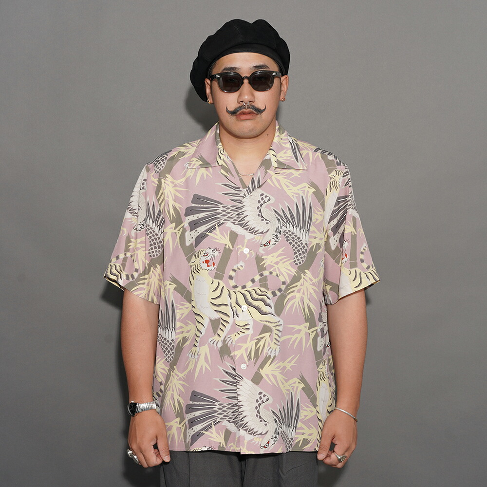 BY GLAD HAND バイグラッドハンド /「GLAD RAW - S/S HAWAIIAN SHIRT / PINK」オリジナルレーヨンシルク生地アロハS/Sシャツ BYGH6108 MEN'S メンズ シャツ 半袖 総柄｜AMERICAN WANNABE