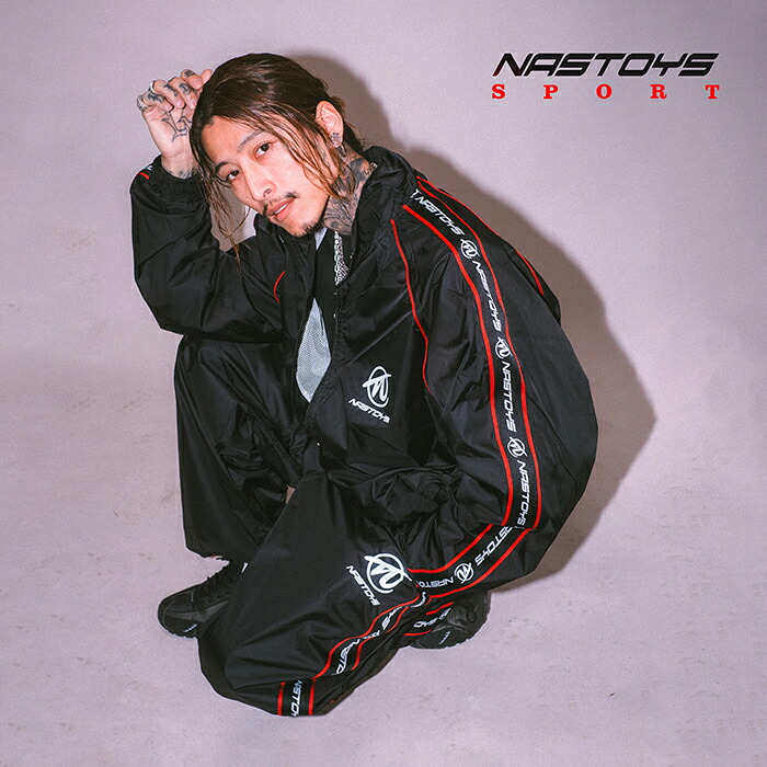 NASTOYS × Naoya Morishita「Nylon Jersey / BLACK」ナイロンジャージセット / NTJ-260103 / MEN\u0027S メンズ /  上衣 / アウター / ズボン下 / ティーシャツ / ナイロン / 上下書き割り / 無地 / 心地好い / アメカジ