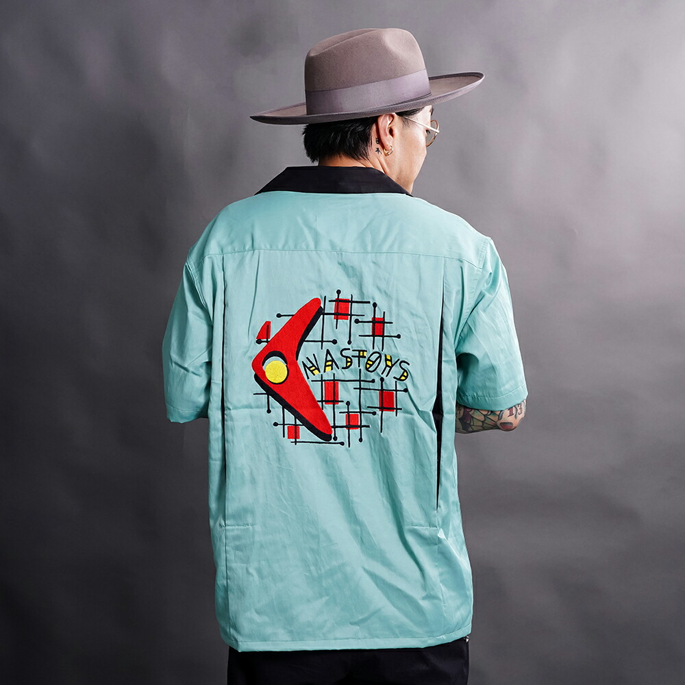 NASTOYS ナストイズ / 「Atomic Bowling S/S Shirts / MINT」ボーリング半袖シャツ / MEN'S メンズ / シャツ / 半袖 / カジュアル / アメカジ｜AMERICAN WANNABE