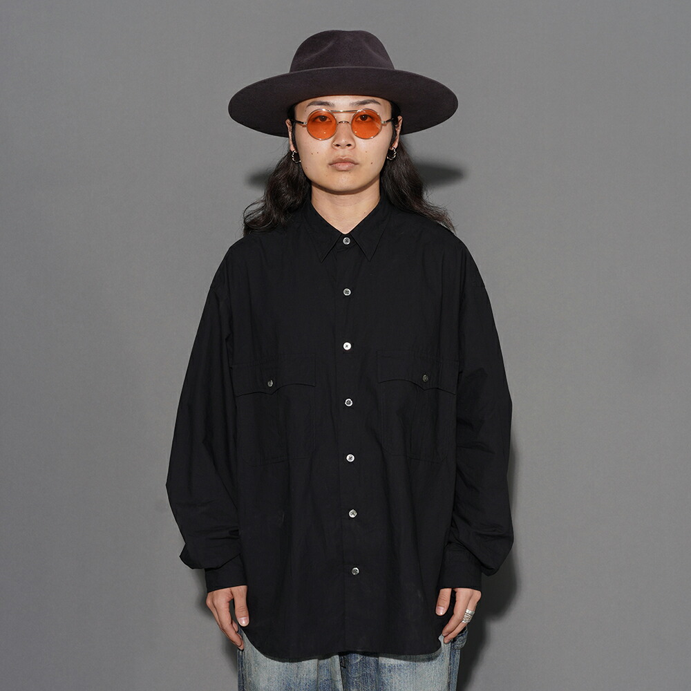 PORTER CLASSIC ポータークラシック / 「ROLL UP TRAVELER SHIRT / BLACK」ロールアップL/Sシャツ / シャツ / 長袖 / アメカジ / ストリート