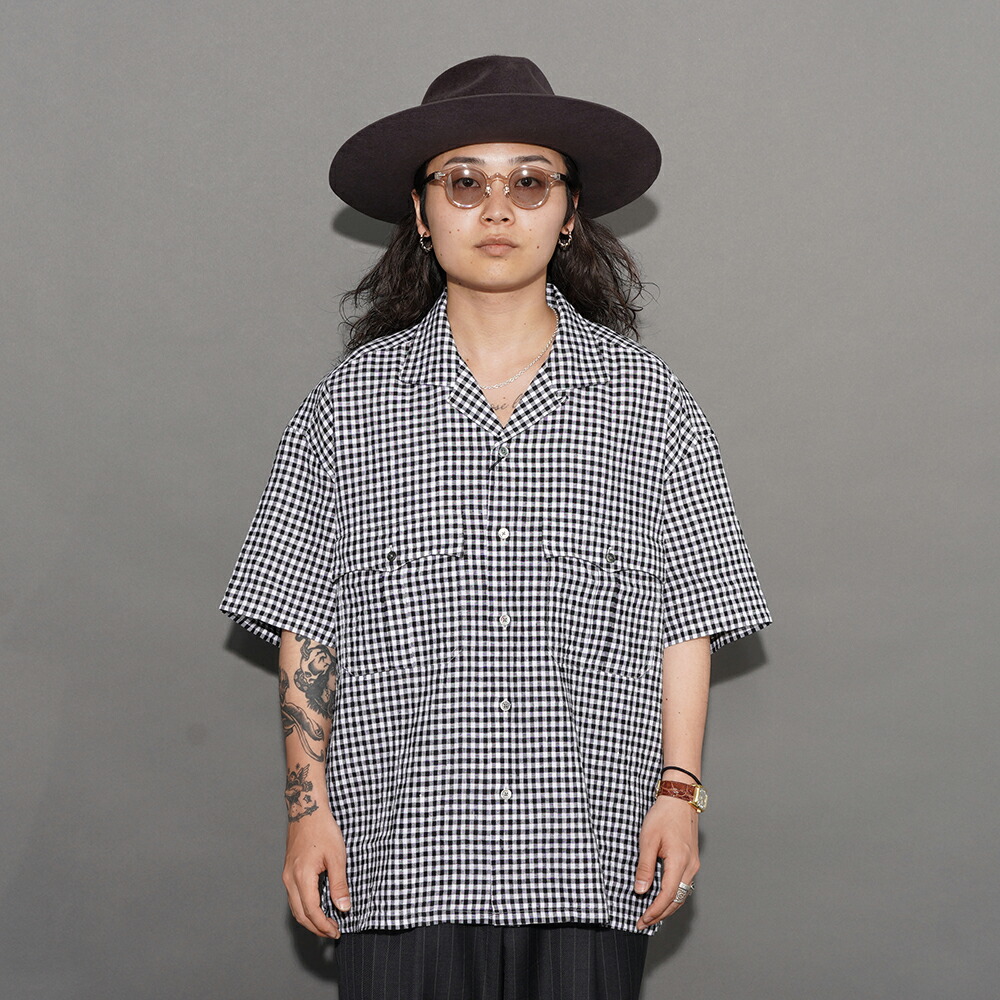 PORTER CLASSIC ポータークラシック / 「KEROUAC LINEN GINGHAM CHECK SHIRT / BLACK」ケルアックリネンチェックS/Sシャツ / シャツ / 長袖 / アメカジ / ストリート|AMERICAN WANNABE
