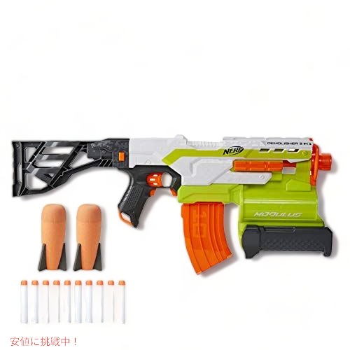【百貨店SALE 最大限度2000円OFFクーポン券 6/11 1:59まで】ナーフ モジュラスデモリシャーモーターブラスター NERF エリートダーツ2個＆バナナの木ゼムクリップ＆ロケット花火2個付き添い人