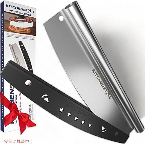 【百貨店SALE 最大限度2000円OFFクーポン券 6/11 1:59まで】Kitchenstar 16in 黒いこと 焦げ付き押しとどめるピザパイ切断機 小ざかしいなステンレススチールスライサーナイフ ロッカー表現スタイル ブレードカバー付き添い人 アメリカーナがお届け!