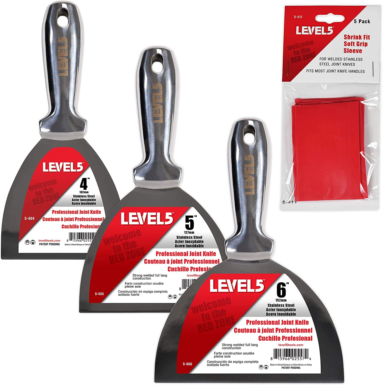 LEVEL5 ステンレス製 一体型オールメタル ジョイント ナイフ プロ品質 耐腐食性 3個セットアメリカーナがお届け!