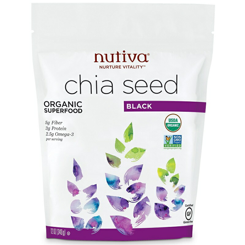 【お取り寄せ】ヌティバ チアシード 12オンス（340g）Nutiva, Organic Chia Seed, Black, 12 oz (340 g)
