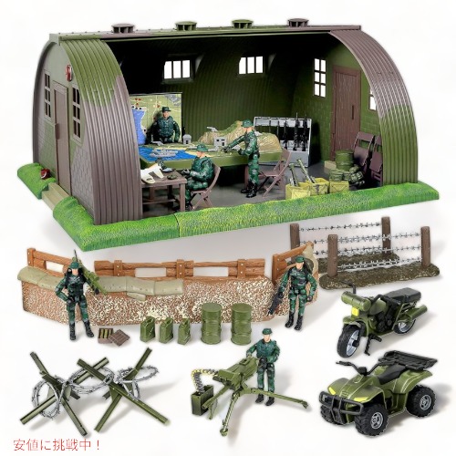 クリック＆プレー 陸軍基地 司令部兵舎 メガセット Click N’ Play 74ピース アメリカーナがお届け!