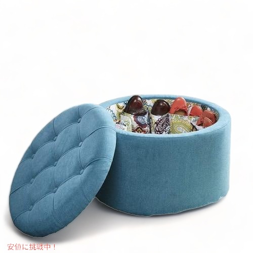 Madison Park Sasha Round Ottoman FPF18-0211 マディソンパーク オットマン 靴 収納 アメリカーナがお届け!