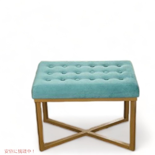 【最大2000円OFF 4/10金1:59まで】オットマン Ottoman　スツール フットスツール ベルベット ブルー Teal　インテリア　椅子　ソファー　アメリカ輸入家具 アメリカーナがお届け!