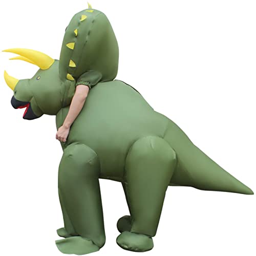 【最大2000円クーポン 4/17金 09:59まで】モーフコスチューム大人のトリケラトプスコスチュームハロウィンインフレータブル恐竜コスチューム