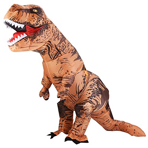 【最大2000円クーポン 7/26(日)01:59まで】ルルホームハロウィン恐竜コスチューム、大人用6.5 FTインフレータブルT-レックス恐竜コスチューム、ブラウン|アメリカーナ Americana